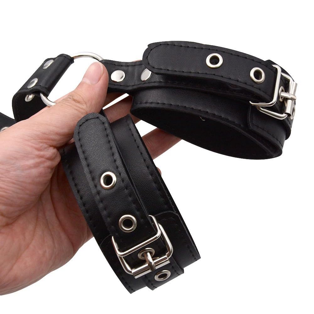 Adjustable Black SM Hand and Foot SM Doggy Shackles Back-to-Back Restraints, Restraints, Restraints, Belt, Style, Restraints, (Black)