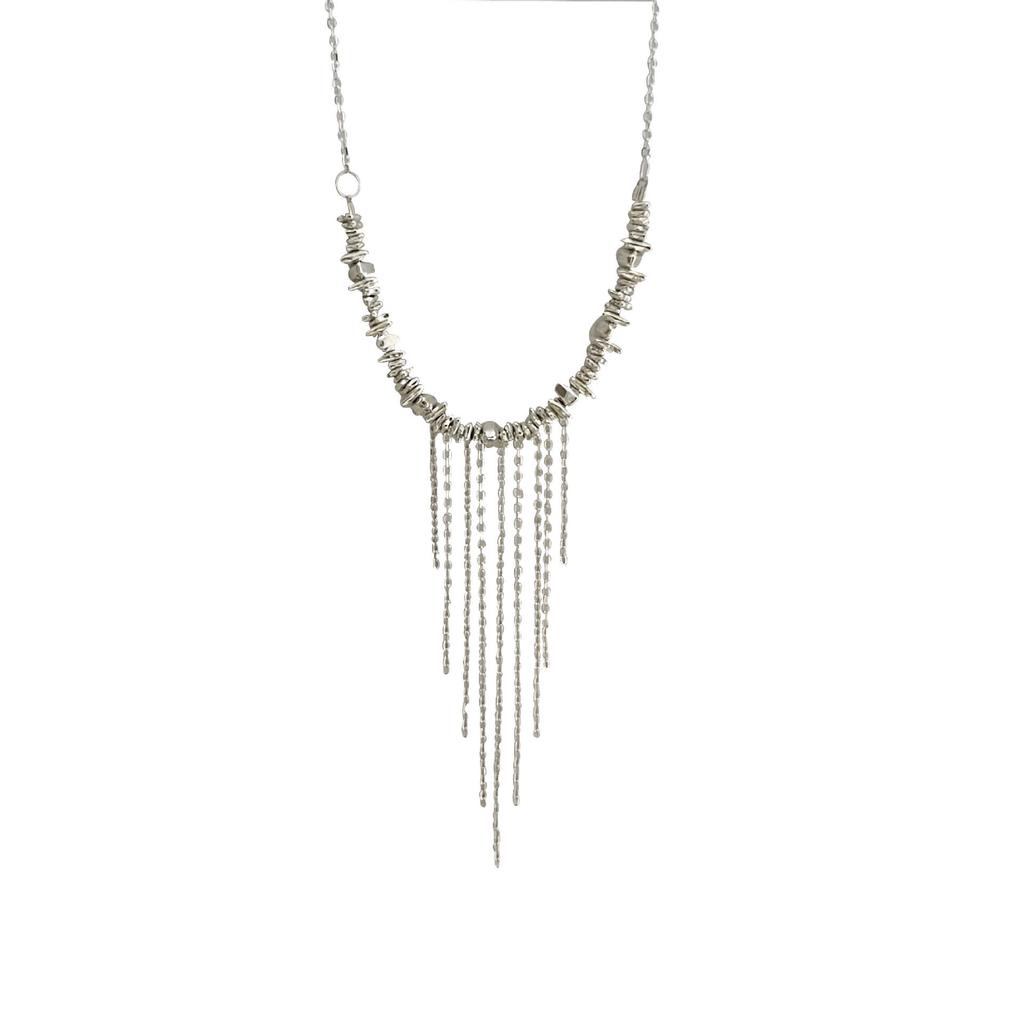 Yinruitai S925 Sterling Silver Tassel Necklace - Elegant Clavicle Chain with Luxurious Choker Design