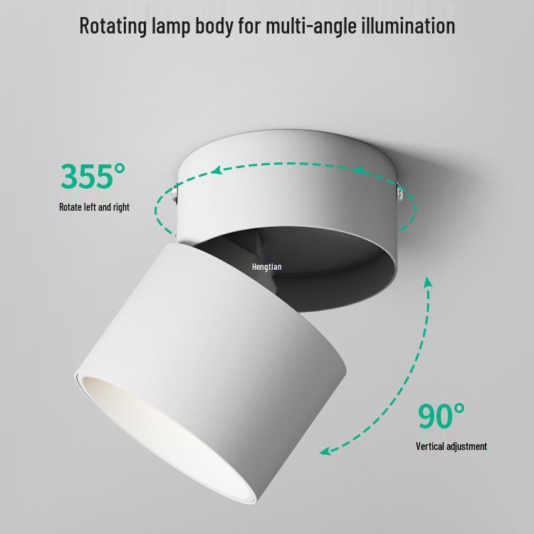 Adjustable Surface-Mounted Spotlight for Home and Shop Lighting