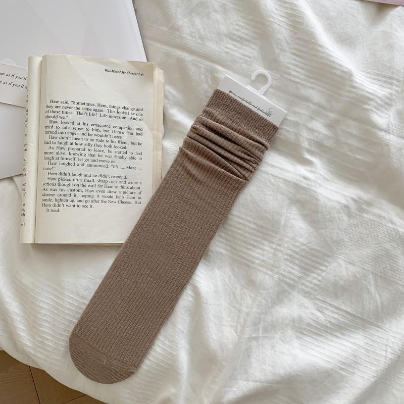 Double Needle Calf Socks Ultra-Thin Stacking Socks Wind Blogger With The Same Soft Korean Vertical Striped Ballet Shoes