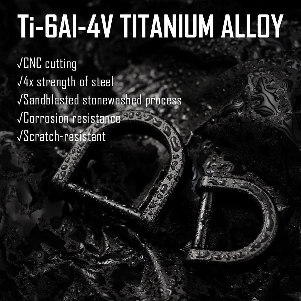 KeyUnity KA17 Tytanowy Brelok D-Ring, Lekki, Typ D, Kluczyki Samochodowe, Klucz DIY