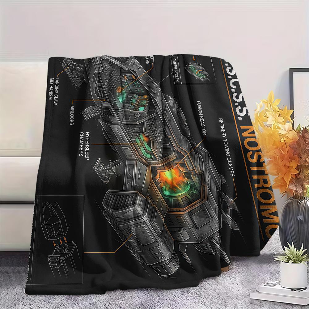 Movie spaceship diagram Print Flannel Blanket,High quality Comfortable for All Seasons,Home Decor,Warmth and Comfort,Perfect for Christmas Gifts