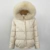 OFTBUY Winter Women Coat Real Natural Fox Fur Collar Thick Warm Jacket Casual White Duck Down Hooded New Outwears Streetwears