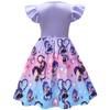 88462 Vestito Ruffle con Stampa Cuori e Treccine Lily Lovebraids per Bambina