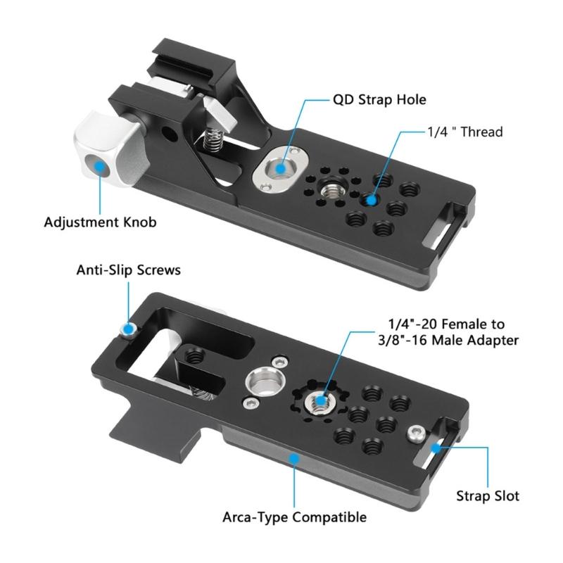 Aluminum Alloy Quick Release Plate For DSLR Camera Long Lens With Secure Locking Mechanism And Enhances Stability
