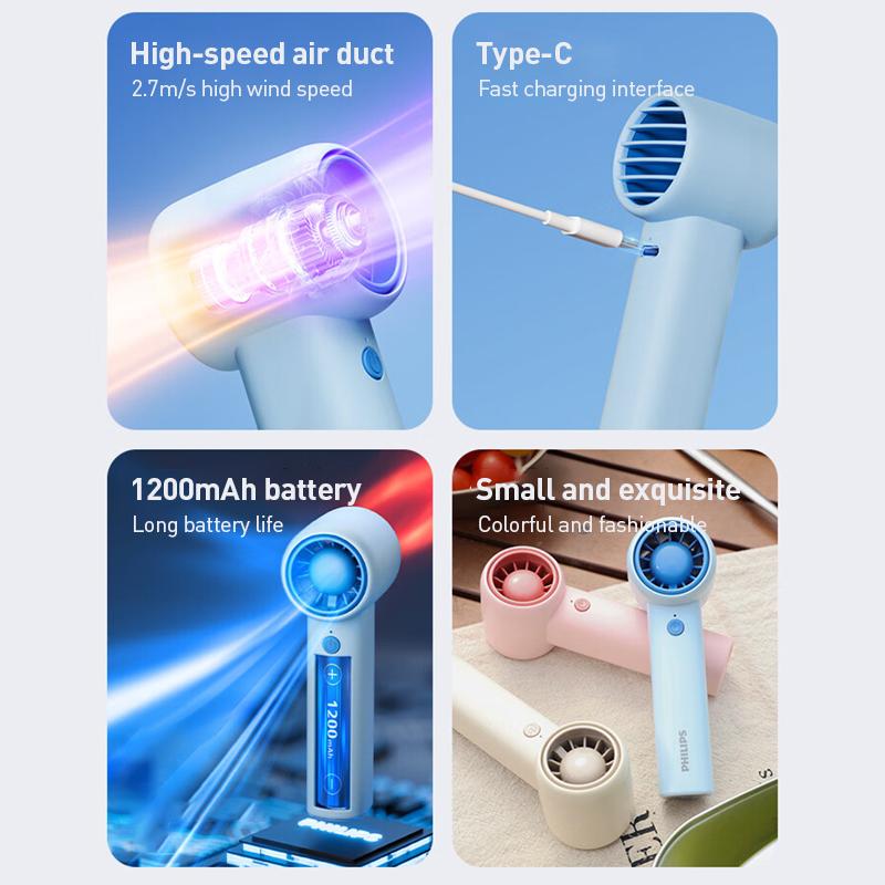 Philips Entry-level Handheld Fan 1200 MA Type-C Charging Mini Fan