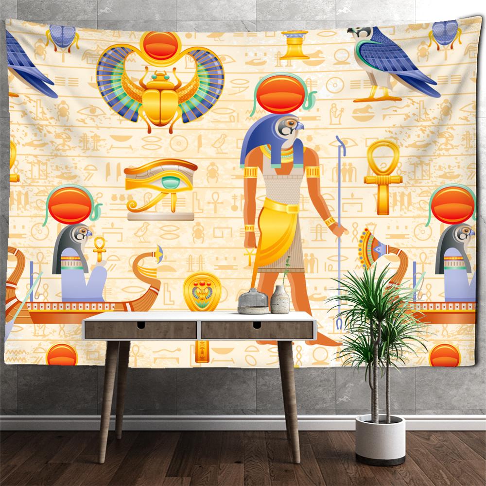 Желтый Древний Египетский Гобелен Настенный Гобелен Таинственный Абстрактный Тапиз Хиппи — фото 6