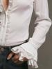 Women's Elegant White Pleated-Hem Shirt - All-Season Fashion