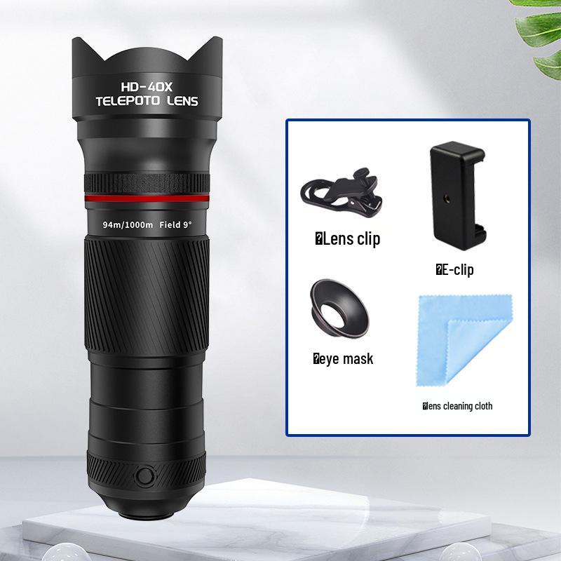 Telescop pentru telefon mobil 40x: Diafragmă Mare, Mărire Ridicată, Obiectiv Retractabil HD pentru Fotografie de Concert