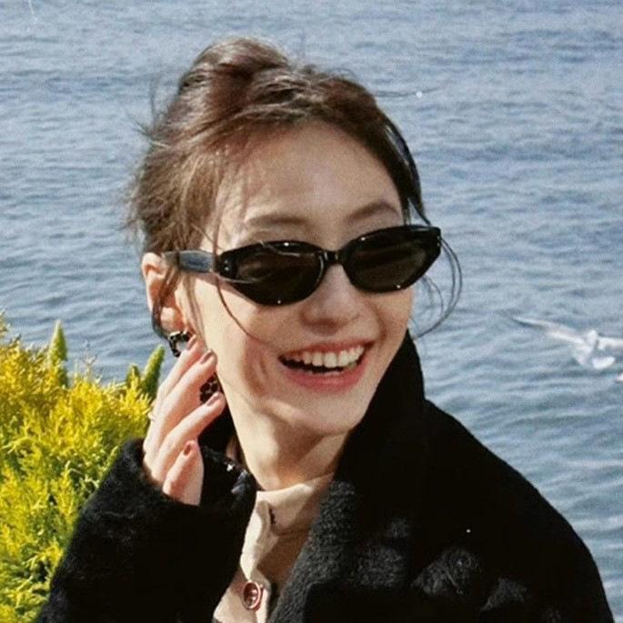 Retro Cat Eye Sunglasses Women'S Advanced Uv Protection Square Garden Face Same Glasses Sunglasses