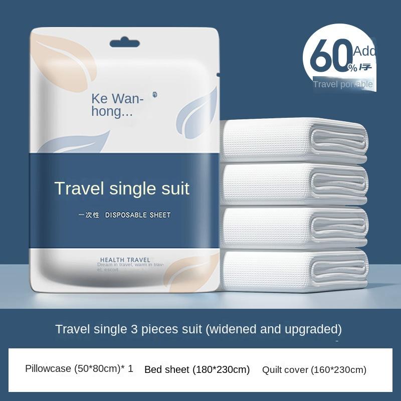 Disposable Four Piece Set of Bed Sheets for Travel Portable and Disposable Hotel Supplies Dirt Proof Bed Sheets