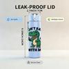 1PC Dont Rawr With Me Dinosaur 750ml Color Plastic Sports Water Bottle Leakproof Flip Straw Lid Suitable for Sports Office Home Use