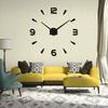 Modern 3D Silent Adhesive Wall Clock 120 Cm Black Wall Clock