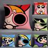 The-P-Powerpuffs Pillow Case Square Double-Sided Printing Short Plush Sofa Cushion Cover Bedroom Pillow