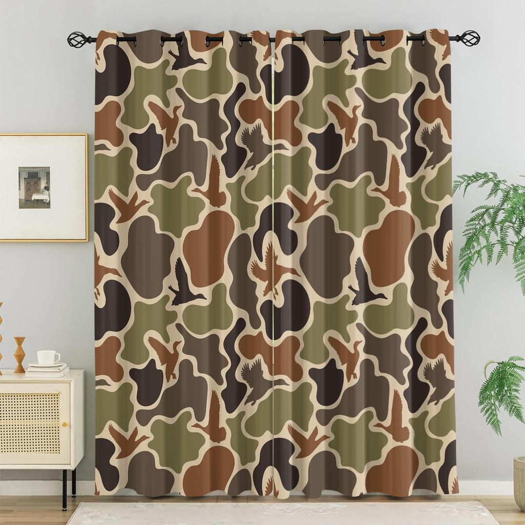 Camouflage Pattern Curtains for Bedroom Living Room Balcony All Season Curtain Adults Bedroom Decoration Window Blackout Curtain