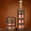 Nepal Copper Food Organizer Box,Tibetan Eight Auspicious Symbols Silver Butter Tea Storage Jar,Home Buddhist Item Decoration