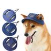 Linen Denim Dog Hat with Ear Holes Summer Outdoor Travel Sport Sun Protection Cap Adjustable Hat for Small Medium Large Dogs