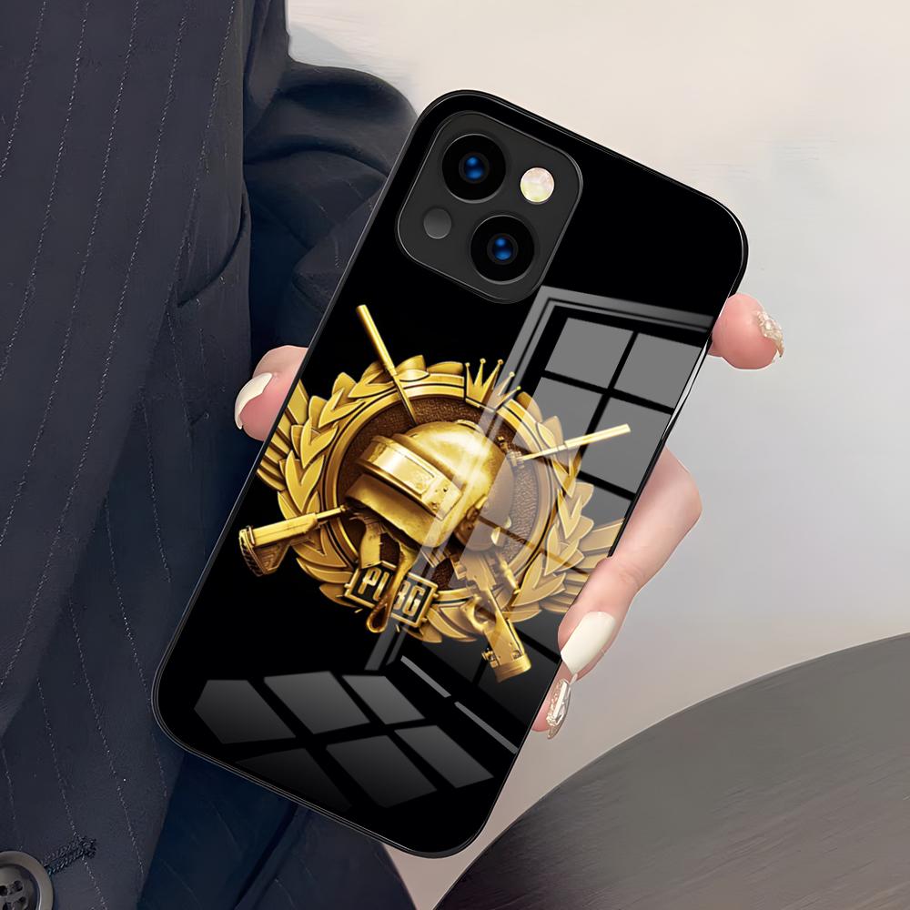 Game P-PUBG Phone Case For IPhone 17 Pro Max 15 Pro 16 14 Plus 12 13 Mini 11 Pro Shockproof Glass Cover
