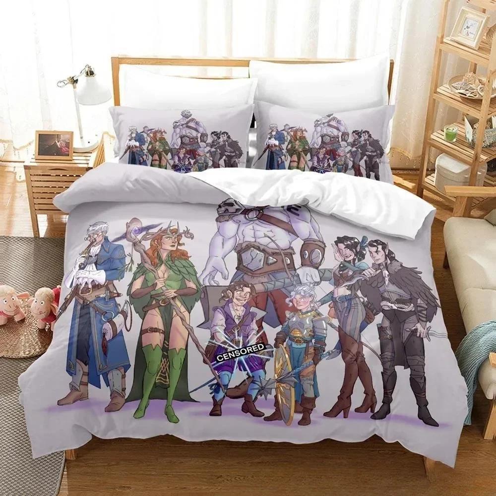 3D-Druck Anime The Legend of Vox Machina Bettwäsche-Set Einzelbett Twin Full Queen King Size Bettset Aldult Kid Schlafzimmer Bettbezug-Sets