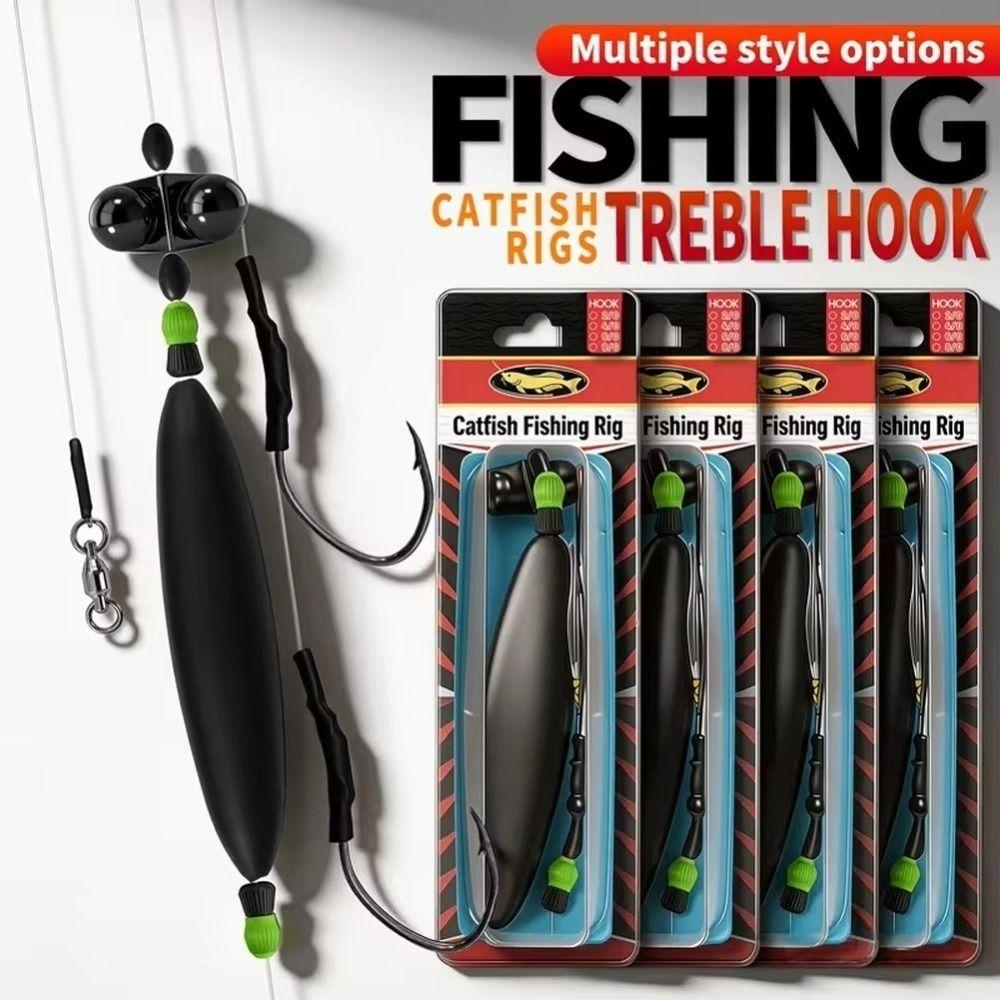 Pre-Tied Catfish Float Rig Double Hook Fishing Float Rig Reliable Bottom Fishing Rig Carp Fishing