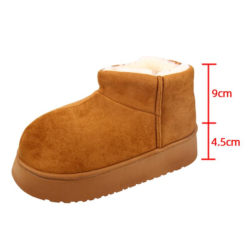 Fashion Women's Winter Warm Plush Snow Boots Thick Bottom Slip On Cotton Padded Shoes Woman 2025 New Non Slip Platform Ankle Botas Mujer