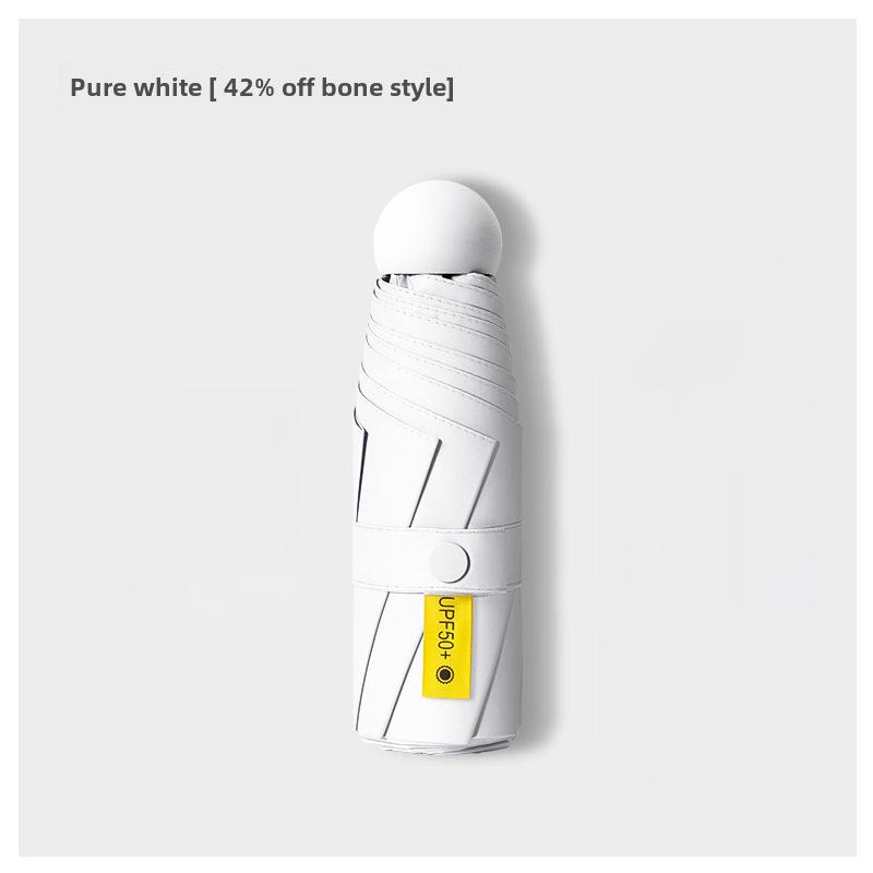 Portable Women's Sun Protection Umbrella - Mini Black Capsule Design