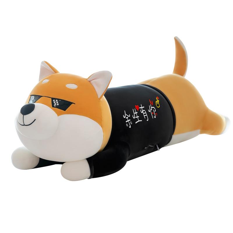 Party Style Husky Doll Plush Toys on The Queen-size Bed Long Sleeping Pillow Clip Legs Vacuum Compression