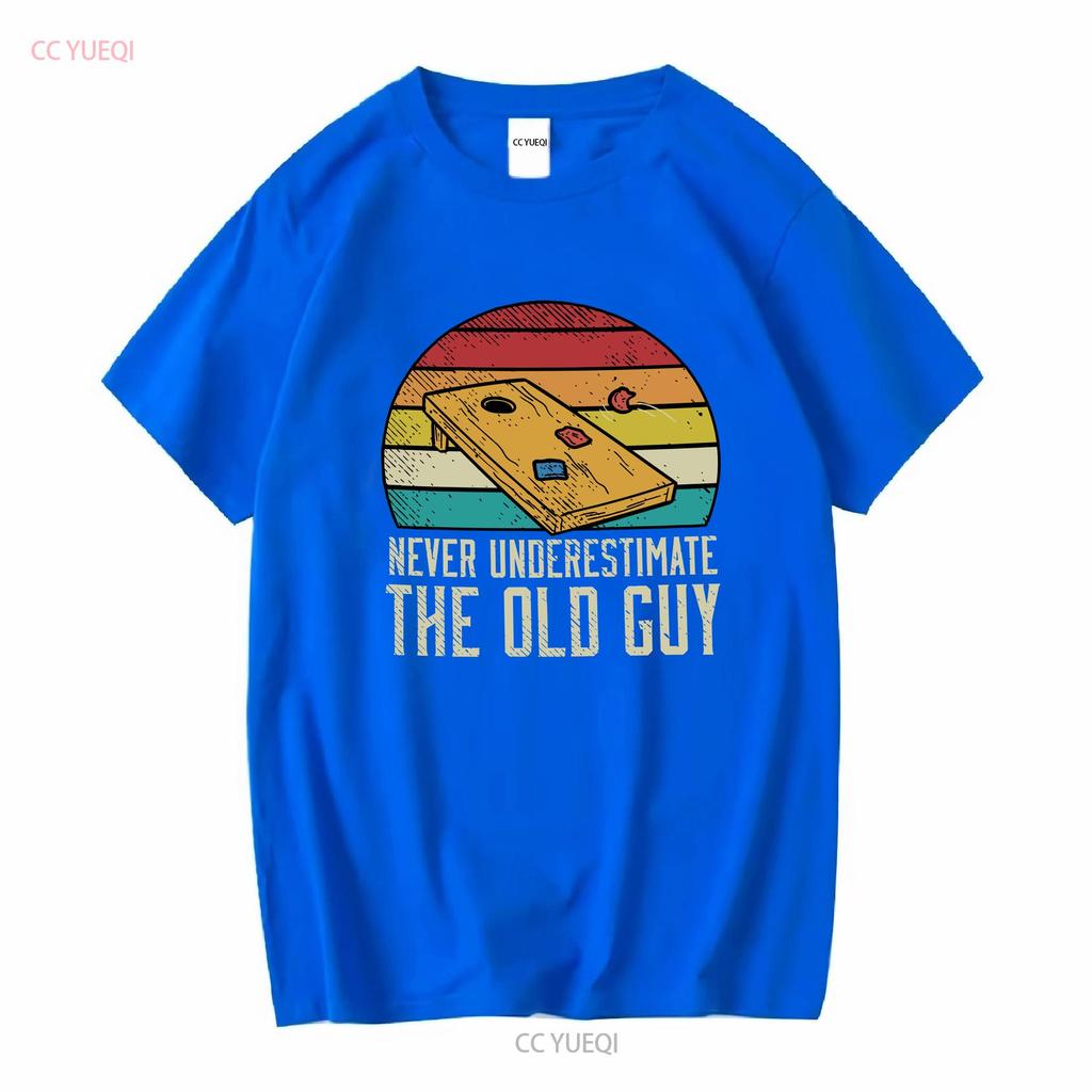 Cornhole T Shirt Corn Hole Team Player Old Guy long or short sleeves vintage Washed Comfortable Soft Unisex Casual