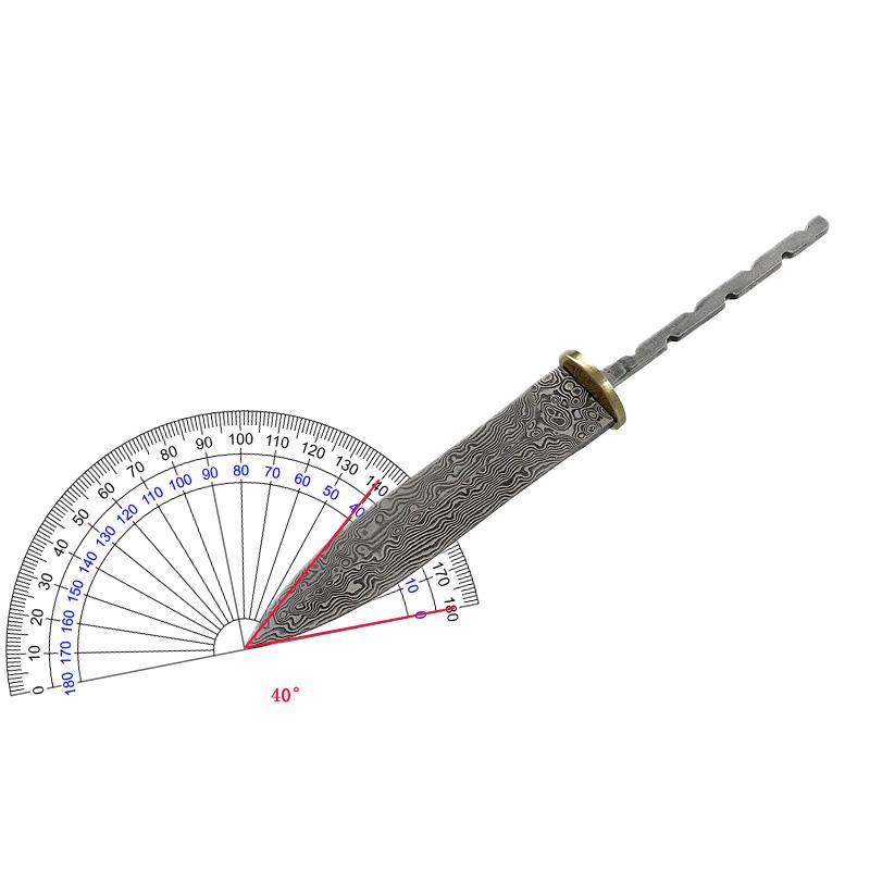 DIY Semi-finished Damascus Steel Pattern Pu'er Tea  Knife Blank Accessories for Pu'er & Dark Tea Ceremony DIY Knife Cutter Tool