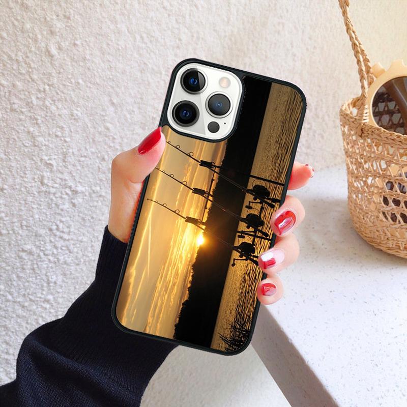 Fishing Lake Sunset Phone Case for iPhone 17 Air 16 Coque 15 14 12 13 PLUS 11 PRO MAX Back Cover Fundas Shell