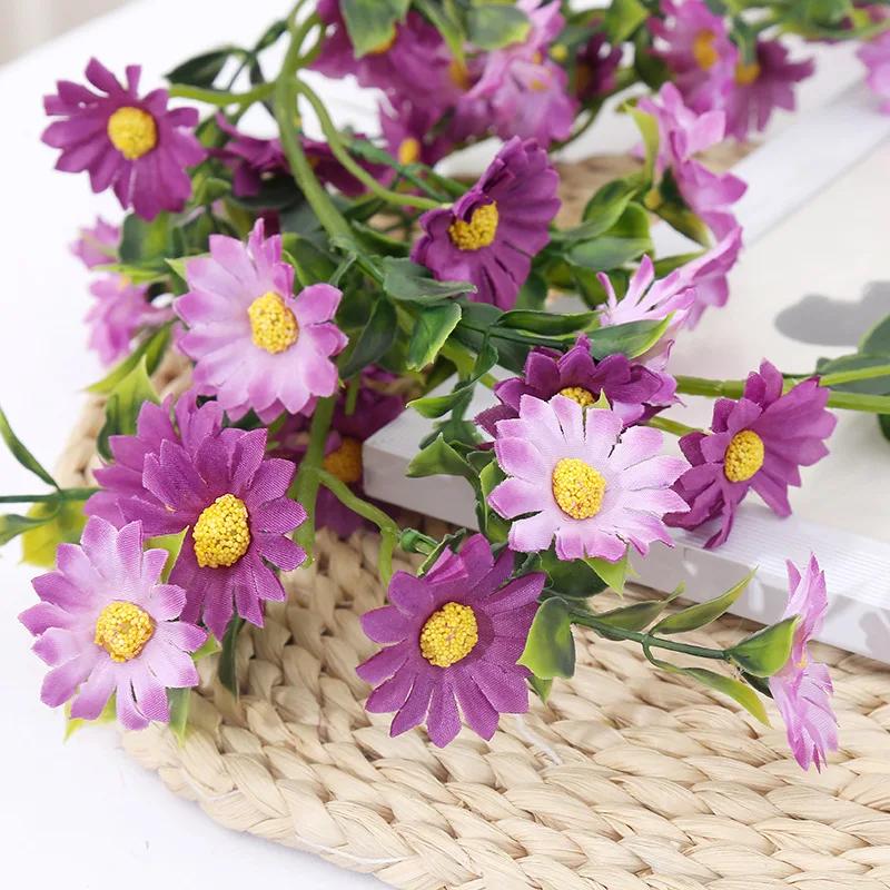 Simulation Sunflower Daisy Garden Flower Vine Sunflower Fake Flower Rattan Living Room Winding Indoor Decoration Blocking LS