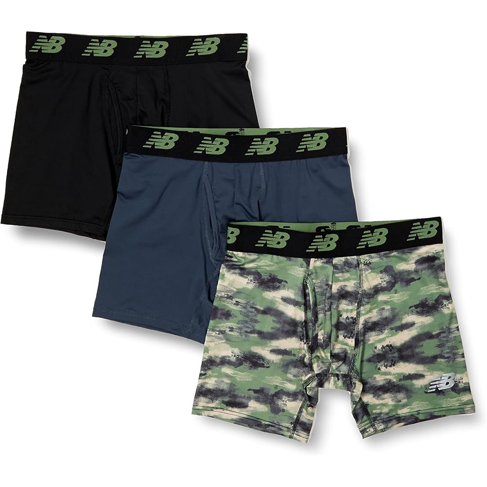 New Balance Premium Boxer Briefs 6 Inch Front Opening Quick Dry 3 Pack