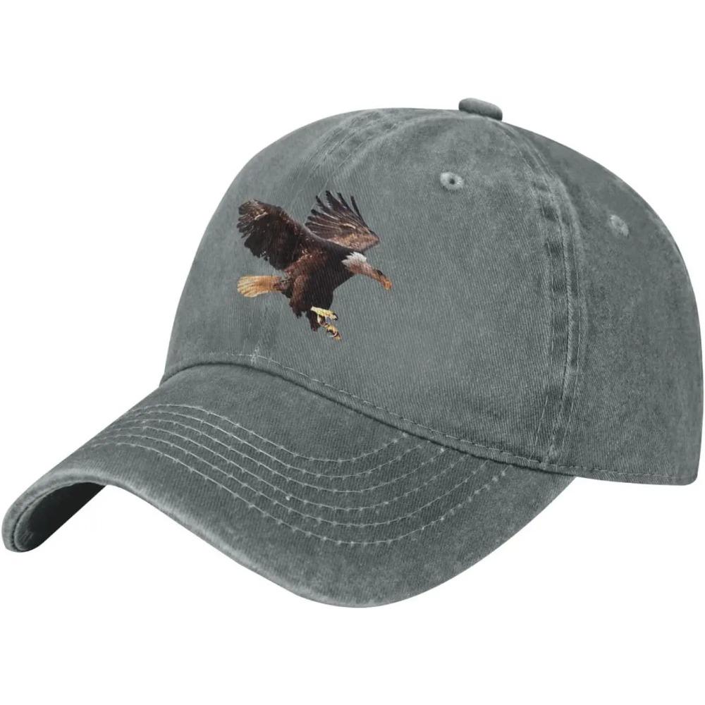 Eagle Print Vintage Baseball Cap Denim Cotton Dad Hat Sunhat Adjustable Unisex Trucker Hat