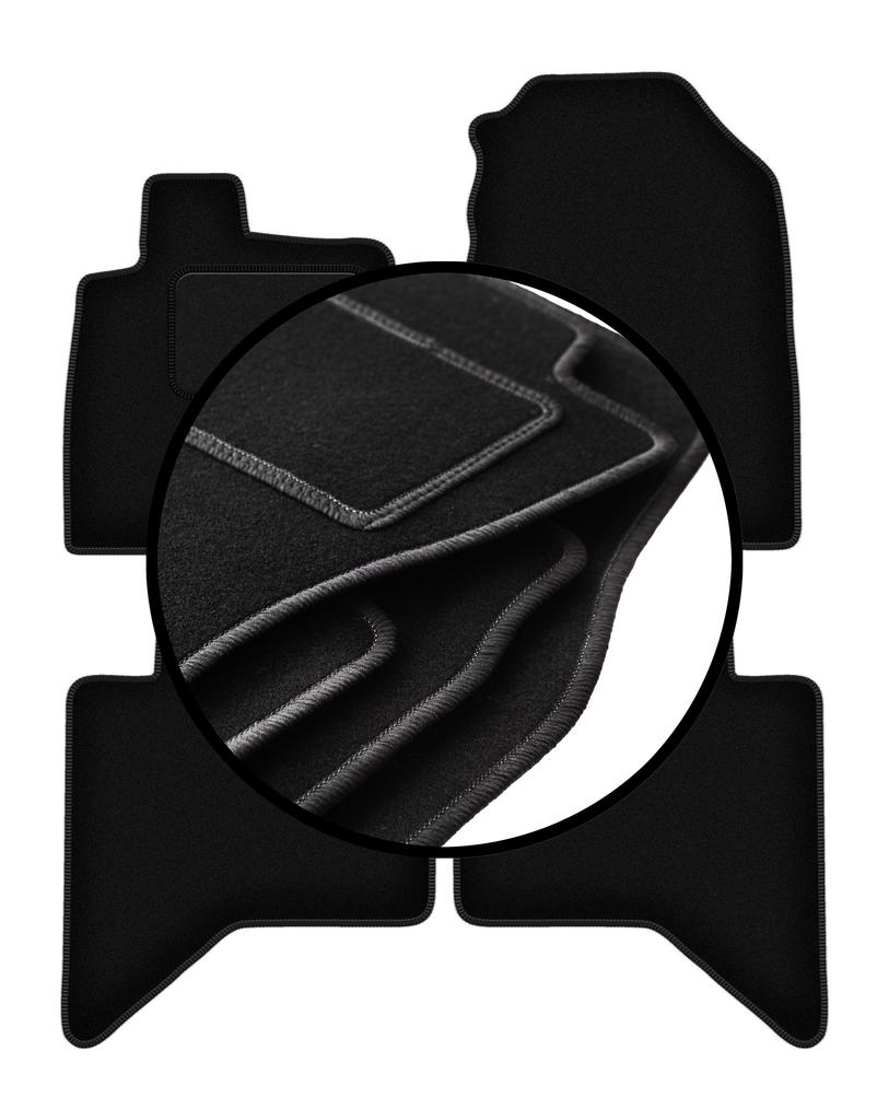 Complete set of velour floor mats for: Isuzu D-MAX III pickup (2019-)