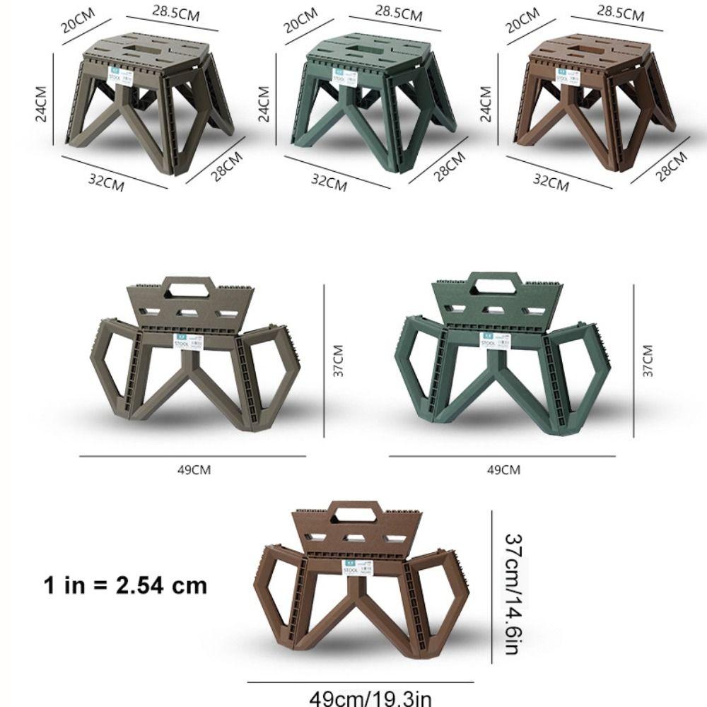 Space Saving Portable Fishing Stool High Load Non-Slip Base Folding Chair Small Compact Step Stool Outdoor