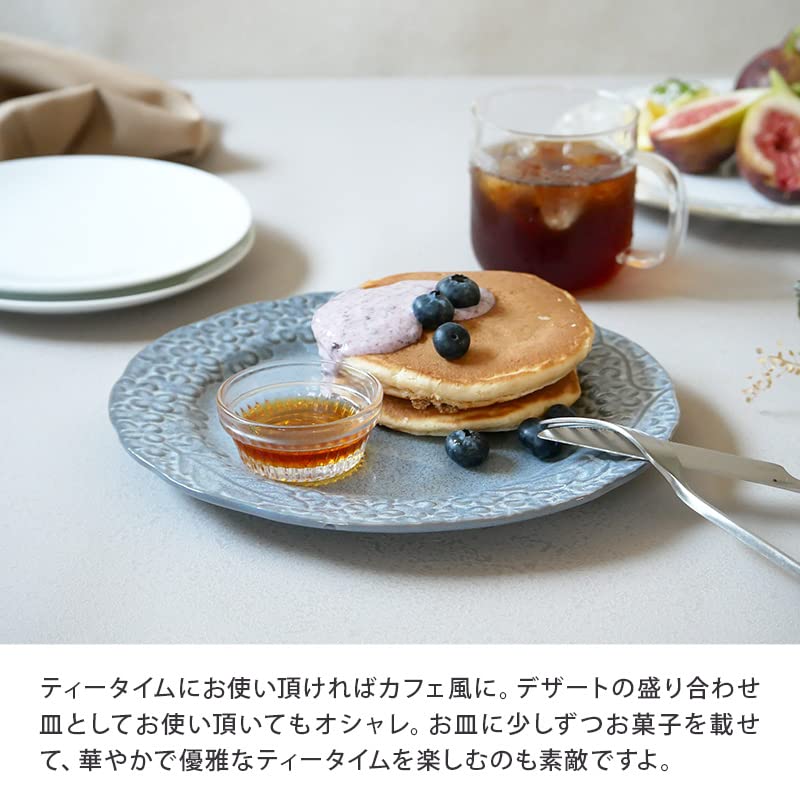 Tableware East Plate M 22cm Bouquet Blue Gray