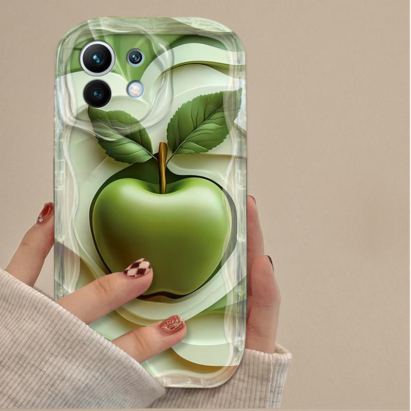 Phone Case Green Apple Pattern For Oppo Reno15 Reno14 Reno13 Reno12 Reno11 Reno8 Reno7 Reno5 Reno4 Z F T F29 Pro 5G Back Cover
