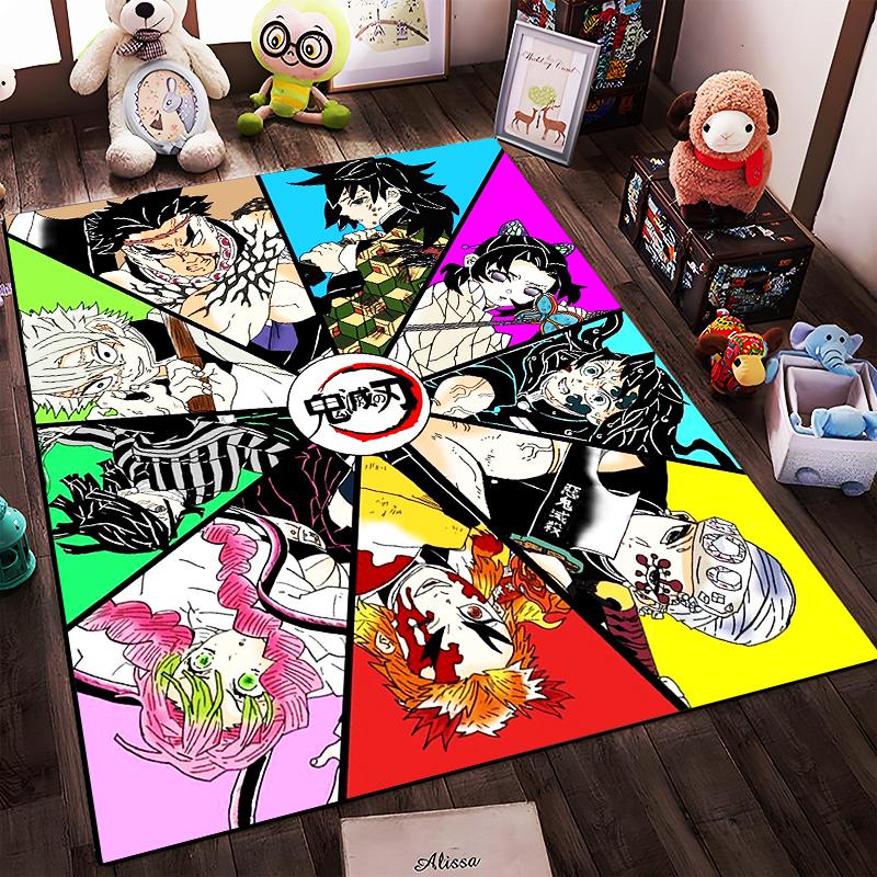 "Anime Character Carpet with Colorful Patterns for Home Decor" Suitable for Use As an Anti-slip for Living Room Bedroom Sofas