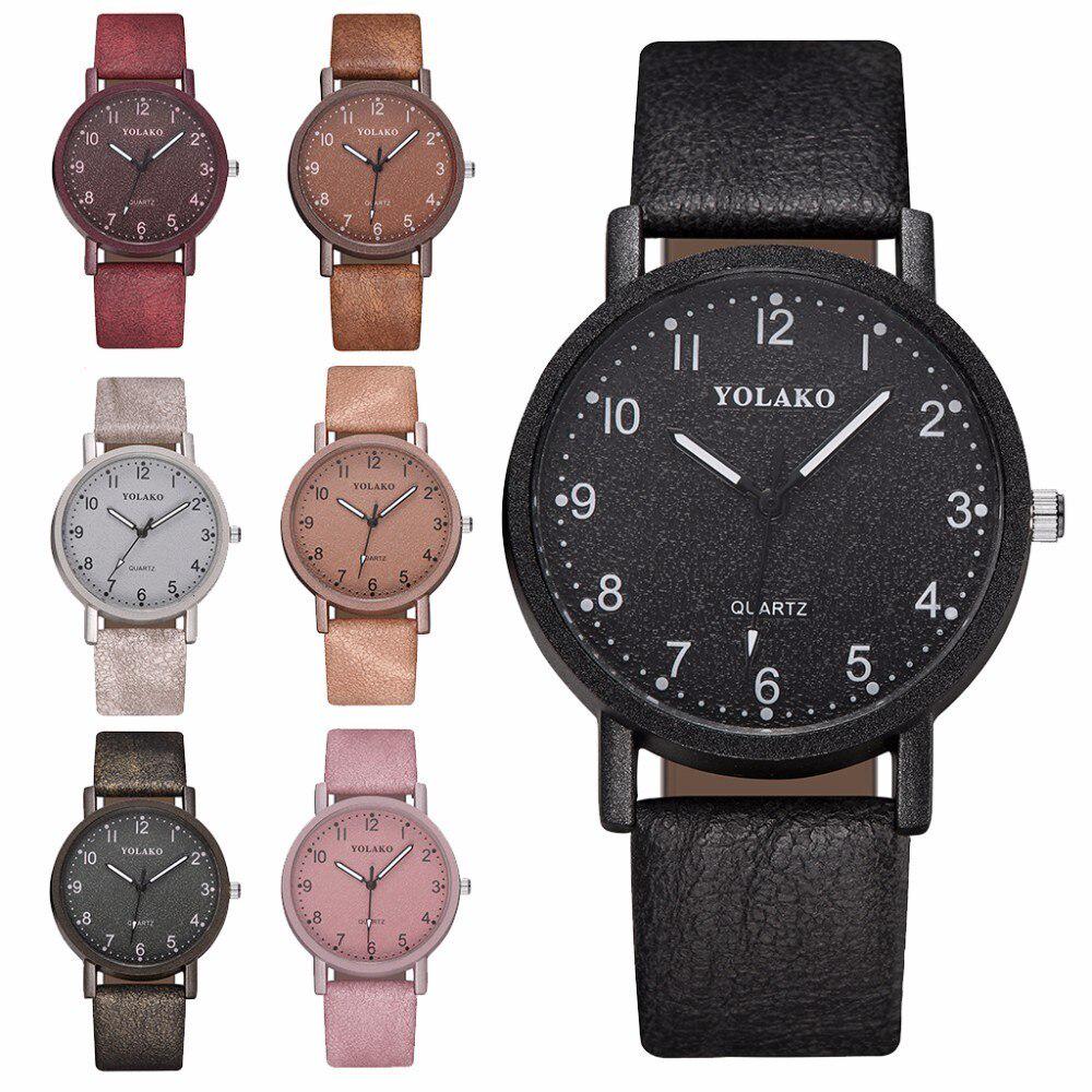 Arabic Numeral Wristwatches for Women, Luxury Casual Leather and Quartz Watches Watch for Dropshipping