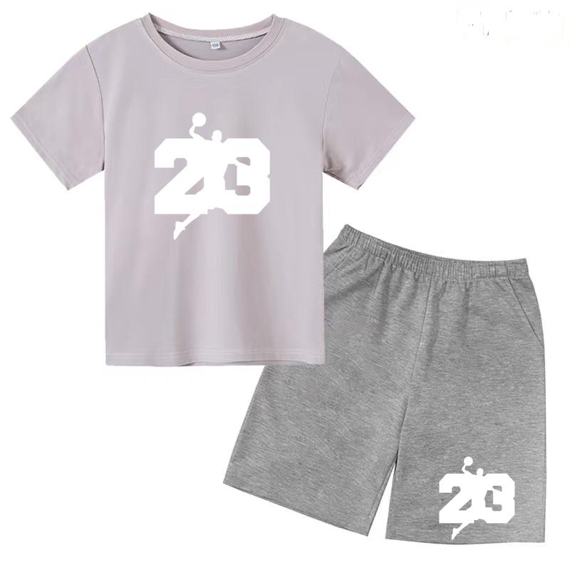 Basketball T-shirt Training Clothes Summer Children's Shirt + Shorts 2-piece Set Girls Boys Sports Casual Charming Top