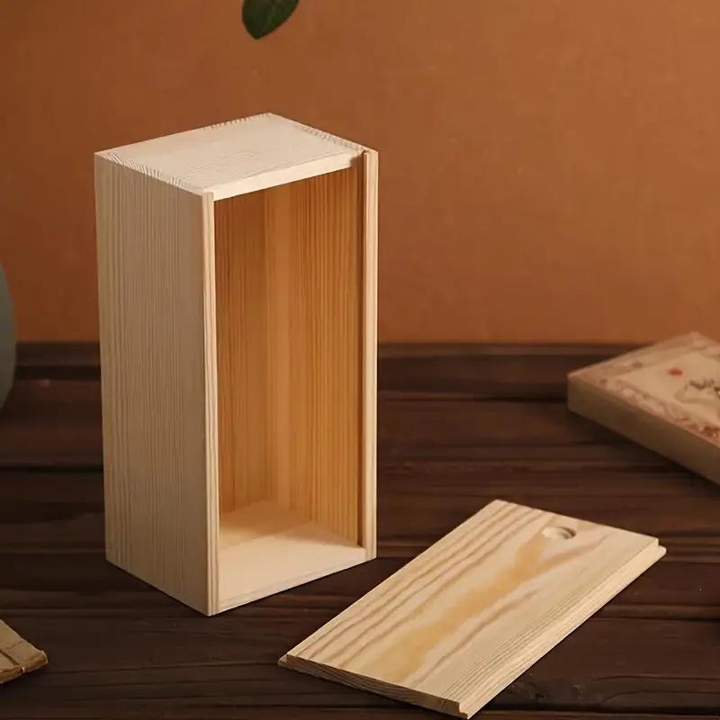 Pine Pull Box Sliding Cover Wooden Box Wooden Storage Box Wooden Storage Box Wooden Box Gift Jewelry Box