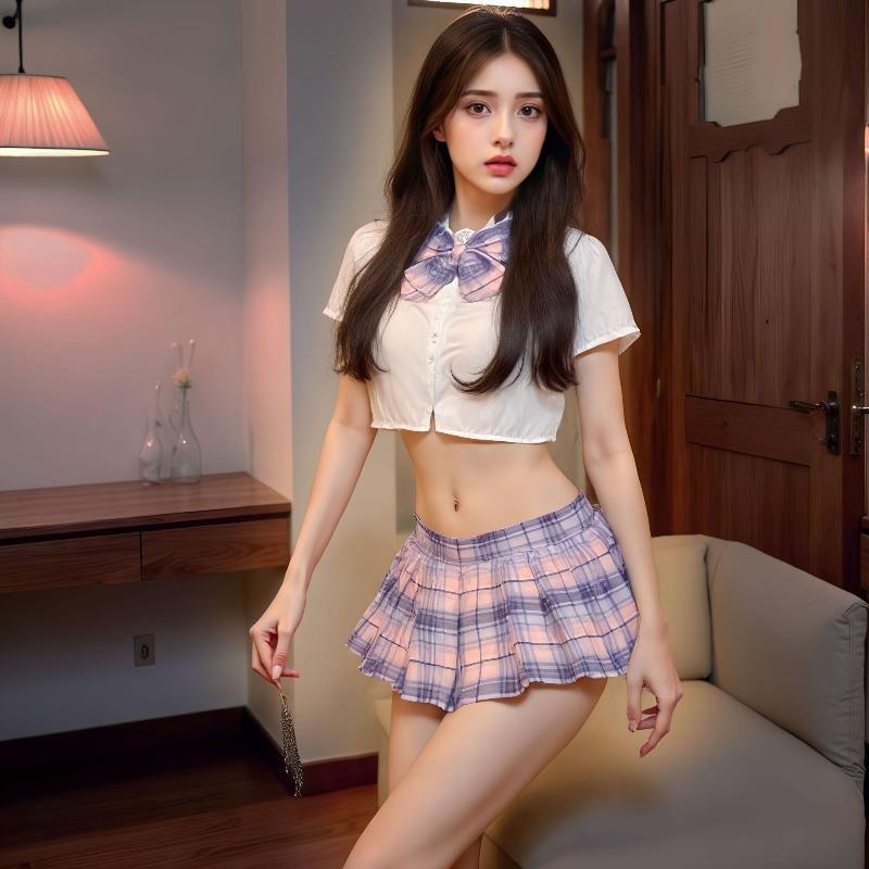Female Sexy Campus JK Uniform College Seduction Pure Lust Pleated Skirt Sexy Lingerie