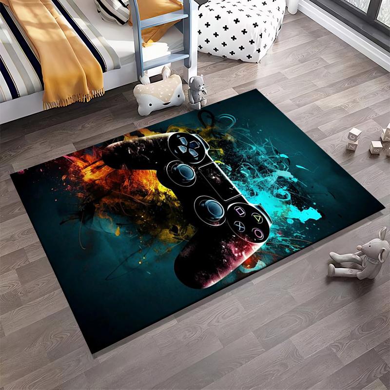 Gaming Controller Carpet with Vibrant Abstract Colors for Decor Suitable for use as an anti-slip for living room bedroom sofas