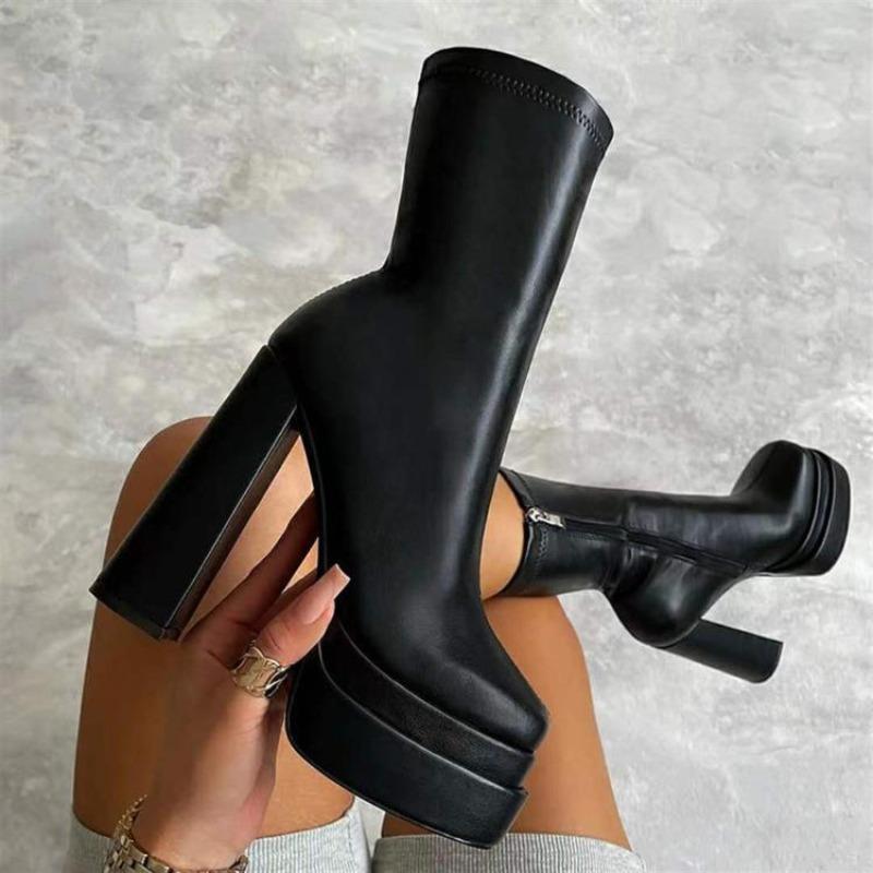 Fashion Woman's Shoes New Style Fashion Platform Boots Ladies High Quality Luxury Women Leather Boots Super High Heels Boots Women