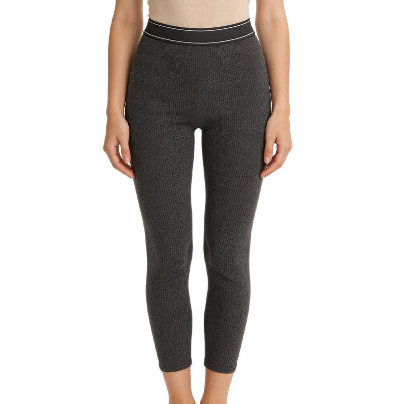 

Women s Gray Slim-Fit Elastic Base Layer Pants, Perfect for Spring/Autumn, Wearable Inside or Out. S / 180g