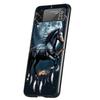 Hard PC Phone Case For Samsung Galaxy Z Flip 7/6/5/4 Black Cover For Galaxy Z Flip 3 Foldable Shockproof Capas Horse Animal Bags