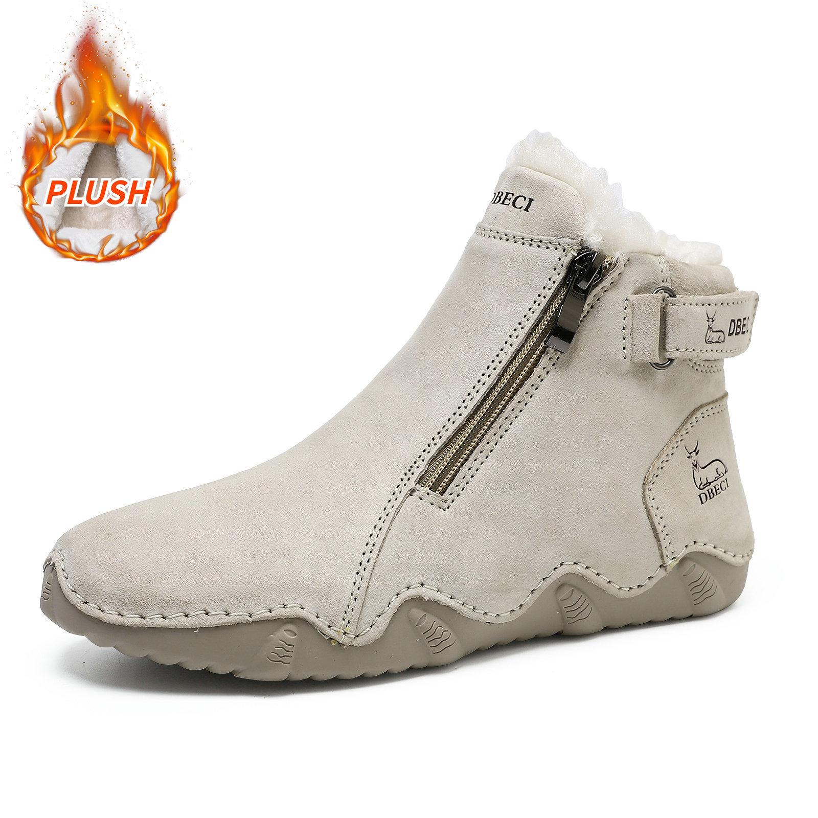 

Popular thermal Martin boots women s leather large size cotton shoes high top wear-resistant outdoor casual shoes 44