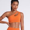 Sports Underwear Hollow out One Shoulder Shockproof Push up Running Fitness Bra Sloping Shoulder Beauty Back Pilates Yoga Vest Women