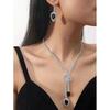 Shining Diva Fashion Latest Stylish Fancy Sparkling Crystal Diamond Necklace Jewellery Set for Women