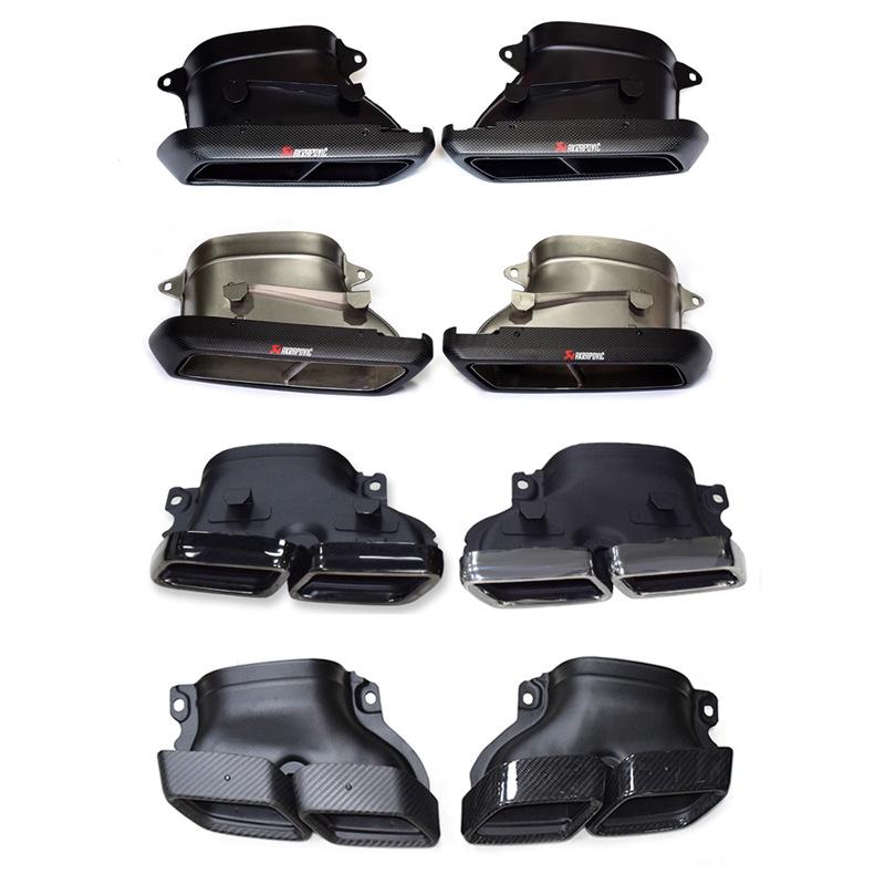 Mercedes-Benz C-Class W205 Quad Black Square Carbon Fiber Exhaust Tip